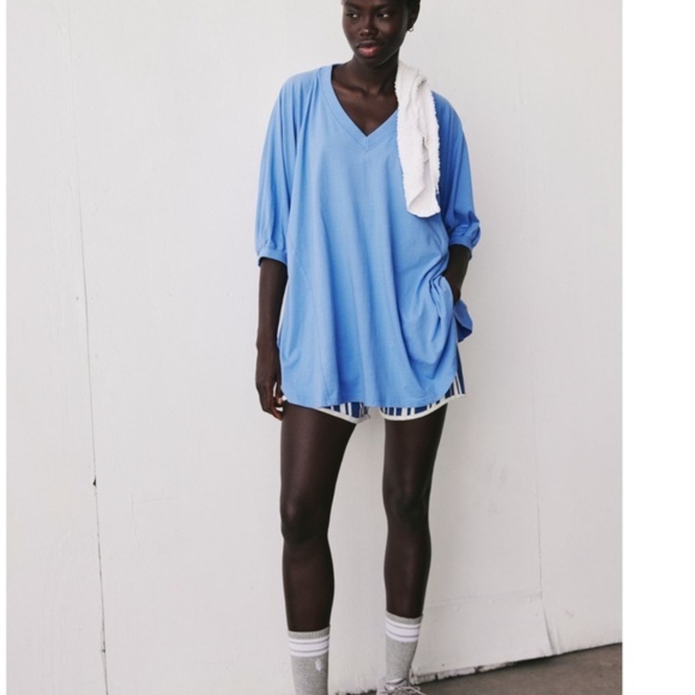 FP Movement by Free People Light Blue V-Neck Tunic